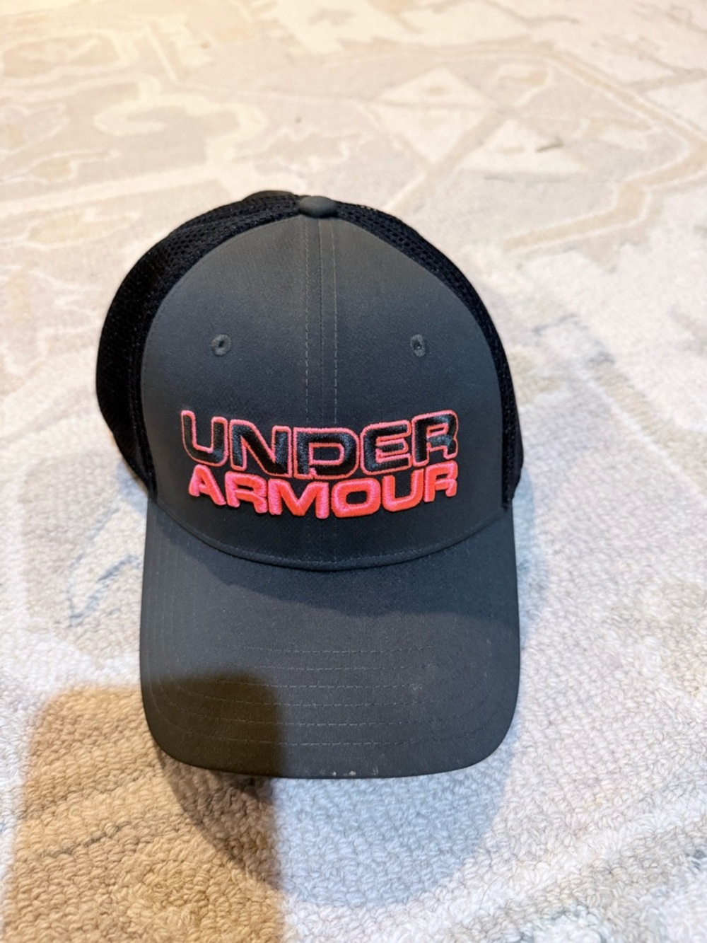 Under Armour Black and Army Green Hat with Orange Logo Embroidery